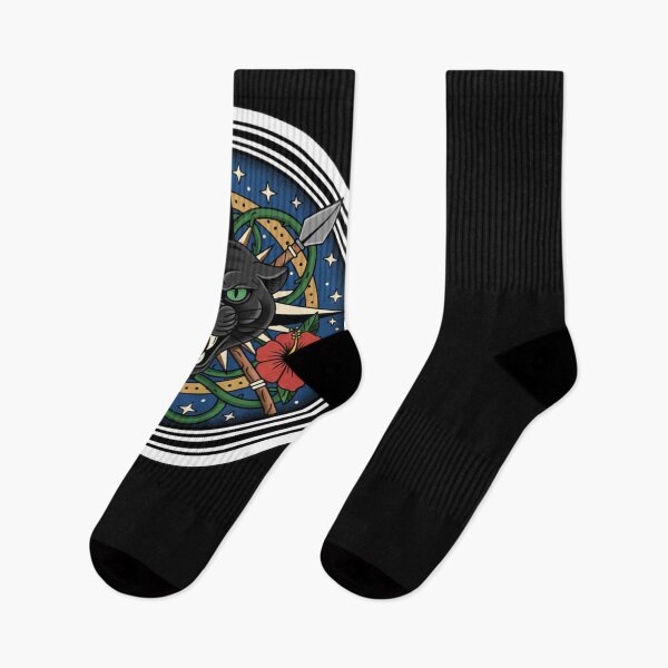 Item preview, Black Panther Tattoo Compass Rose Tropical Spear Wall Art Print designed and sold by TshirtAlles .