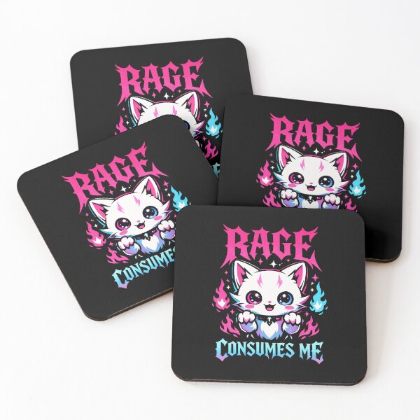 Item preview, Cute Cat Rage Consumes Me – Funny Kawaii Cat Tee, Neon Cyberpunk Graphic for Cat Lovers & Meme Fans designed and sold by Style-X.