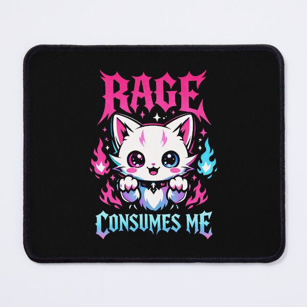 Item preview, Cute Cat Rage Consumes Me – Funny Kawaii Cat Tee, Neon Cyberpunk Graphic for Cat Lovers & Meme Fans designed and sold by Style-X.