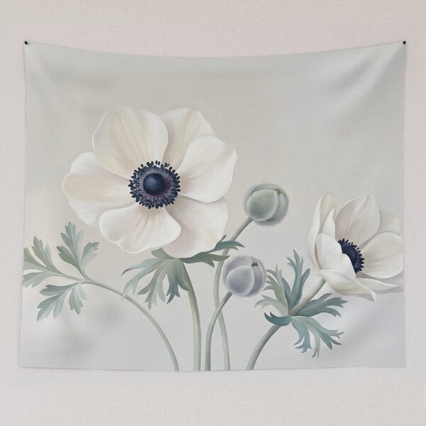 Item preview, Arte de pared de anémona blanca designed and sold by DesignAnother.