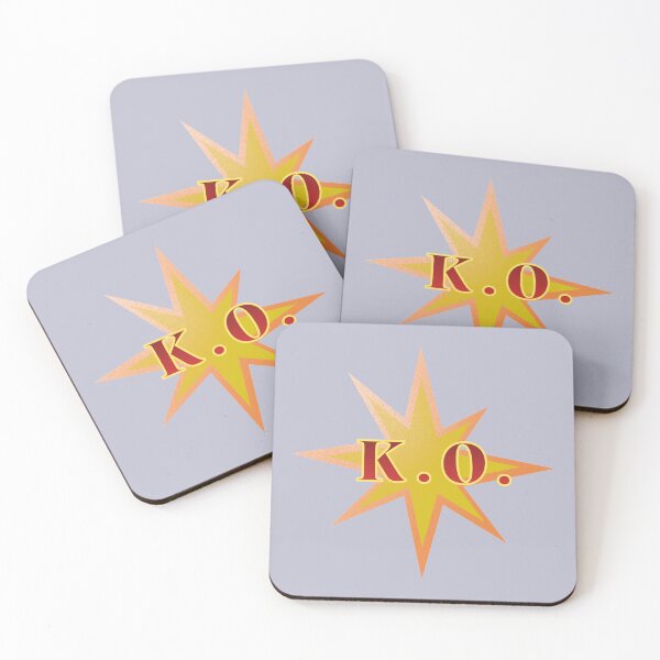 Item preview, K.O. Video Games Yellow Red Text Stickers Prints Posters Wall Art Magnet Home Coffee Cup Decoration TShirt Stationary Notebook Magnet Hat Kitchen Work School Office Redbubble Shop designed and sold by Saritas Boutique Shop.