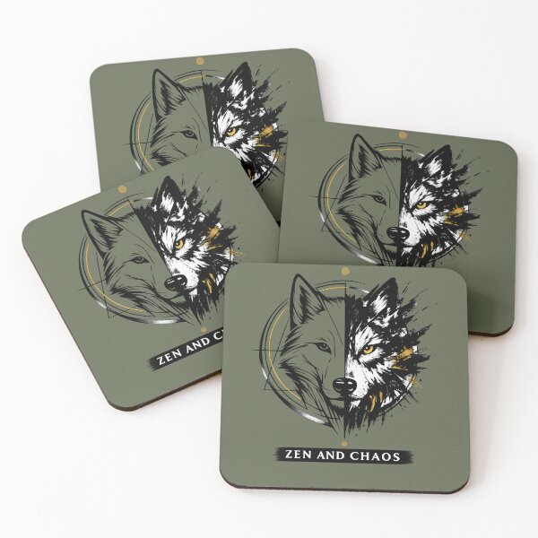 Item preview, Copy of Zen and Chaos – Minimalist Split Wolf Art designed and sold by Culture Atlas .