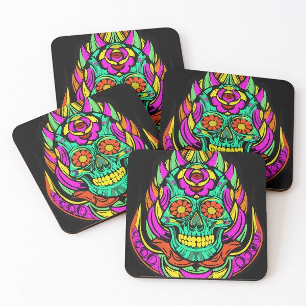 Item preview, Sugar Skull in Flames designed and sold by Salt & Concrete.