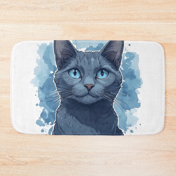 Item preview, Russian Blue Cat Watercolor Portrait Design designed and sold by Karolina’s Cozy Creations.
