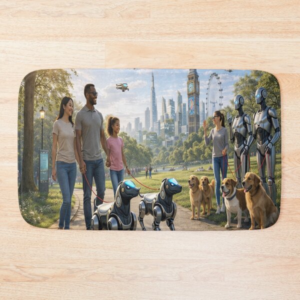 Item preview, London 2045 II:  Human and AI Coexistence in Futuristic Hyde Park designed and sold by Livio Oliveira.
