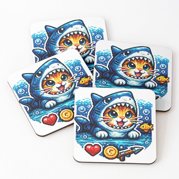 Item preview, Cat Shark Pixels designed and sold by RoboDynamite.