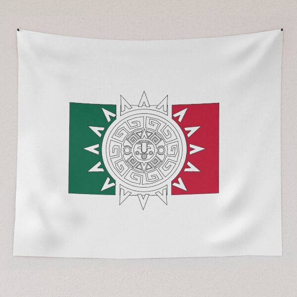 Item preview, Mexican Flag Aztec Calendar Crossover Mexican Heritage designed and sold by the Zarock Shop.