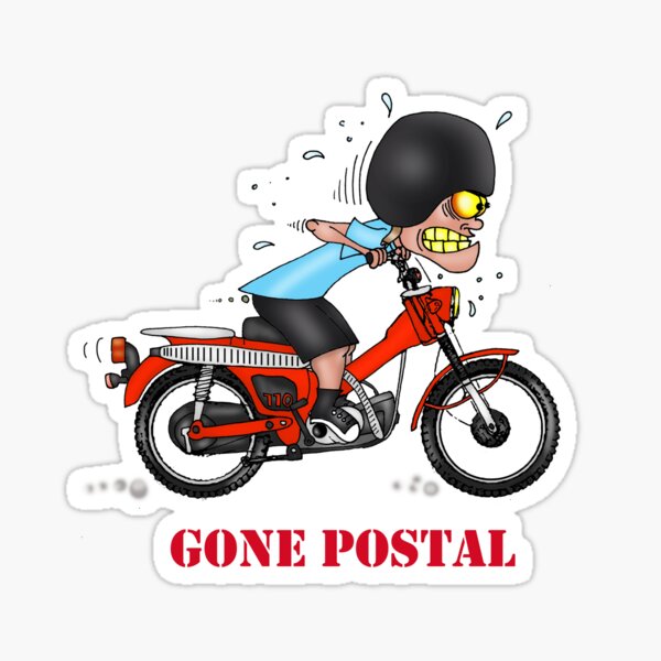 Artikel-Vorschau von GONE POSTAL HONDA POSTIE BIKE MOTORRAD VERSION 2, designt und verkauft von squigglemonkey.