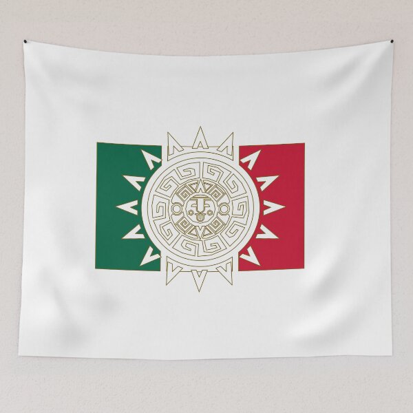 Item preview, Mexican Flag Aztec Calendar Crossover Mexican Heritage designed and sold by the Zarock Shop.
