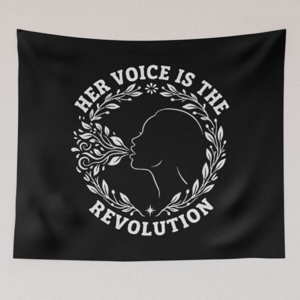 Item preview, Her Voice Is The Revolution Empowering Feminist Voice & Action Graphic Art designed and sold by Syrupulse.