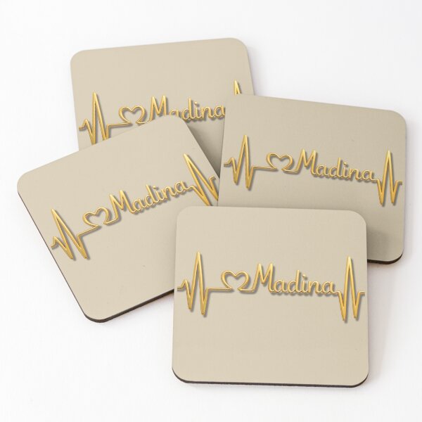 Item preview, Madina Heartbeat Line (V.1) – Islamic City Love Typography Design designed and sold by D-Islamic.