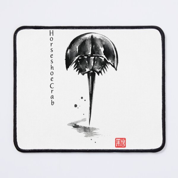 Item preview, Horseshoe Crab Sumi-e — Japanese Ink Scroll Minimal Art designed and sold by EuropeanPrints.