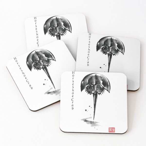 Item preview, Horseshoe Crab Sumi-e — Japanese Ink Scroll Minimal Art designed and sold by EuropeanPrints.