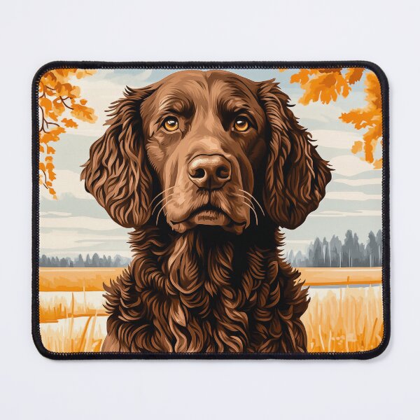 Item preview, Curly-coated Retriever in autumn field designed and sold by PetsArt.