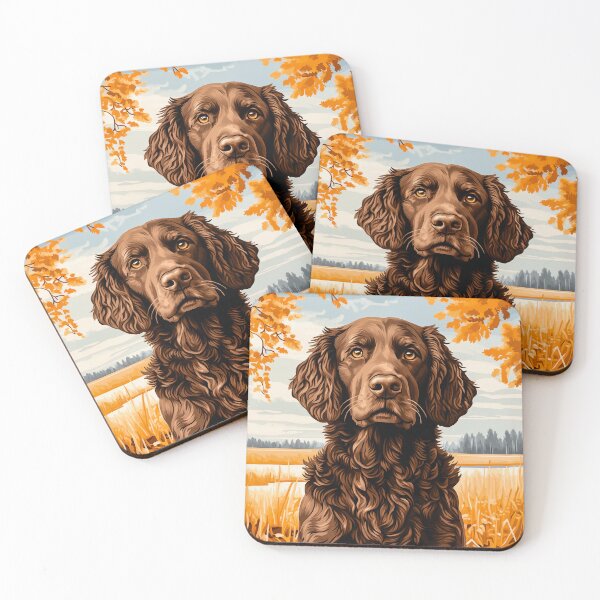 Item preview, Curly-coated Retriever in autumn field designed and sold by PetsArt.