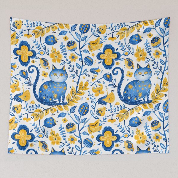 Item preview, Magic Ukrainian Cat Funny Floral Vintage Ukraine Pattern designed and sold by SecretDicer.