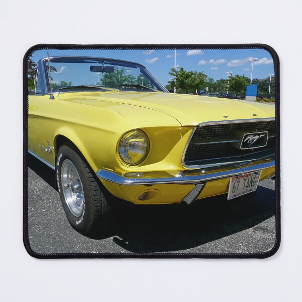 Item preview, 1967 Yellow Ford Mustang Convertible front view designed and sold by Goldmedaldesign.