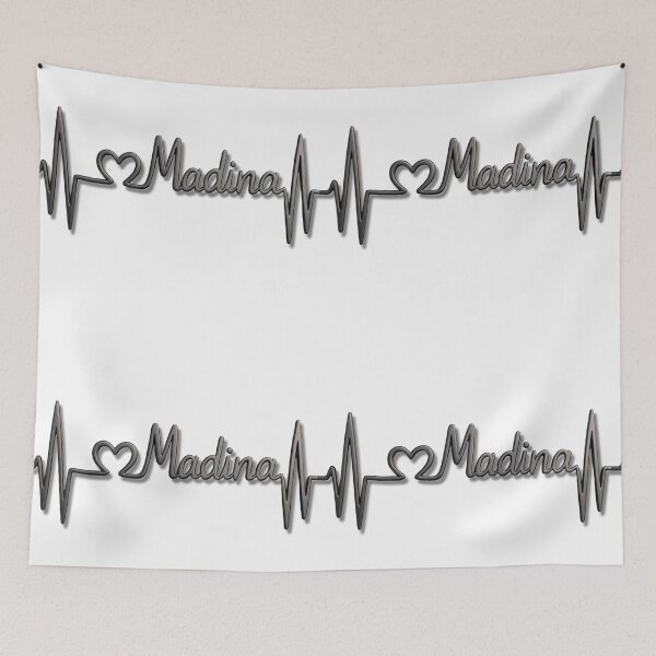 Item preview, Madina Heartbeat Line (V.3) – Islamic City Love Typography Design designed and sold by D-Islamic.