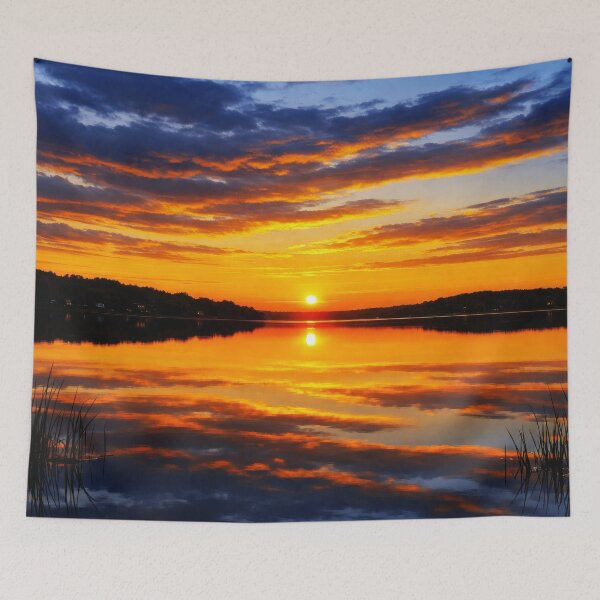 Item preview, Kawartha Lakes Ontario Golden Sunset Reflection designed and sold by scicilysimonee.