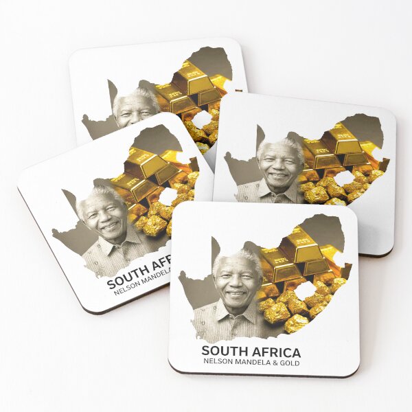 Item preview, South Africa Map Nelson Mandela and Gold Art designed and sold by AbulailArt.