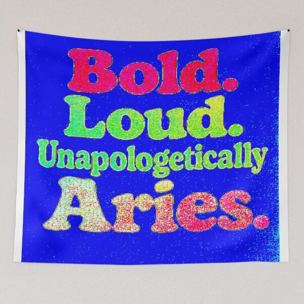 Item preview, Aries and proud colorful typographical zodiac design designed and sold by SmashingDeals.