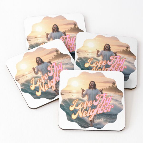 Item preview, LOVE THY NEIGHBOR DUDE ~ Hang Loose Jesus Medallion designed and sold by TheLastGarden.