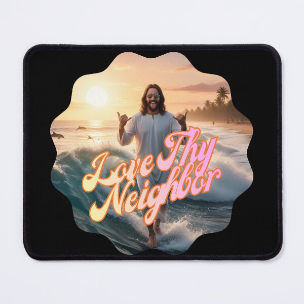 Item preview, LOVE THY NEIGHBOR DUDE ~ Hang Loose Jesus Medallion designed and sold by TheLastGarden.