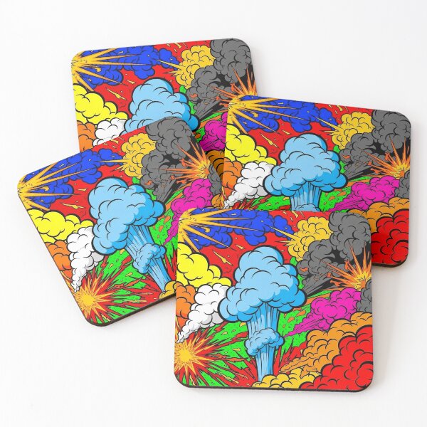 Item preview, Pop Art Comic Book Explosions Pattern designed and sold by Pixel-Perfecto.