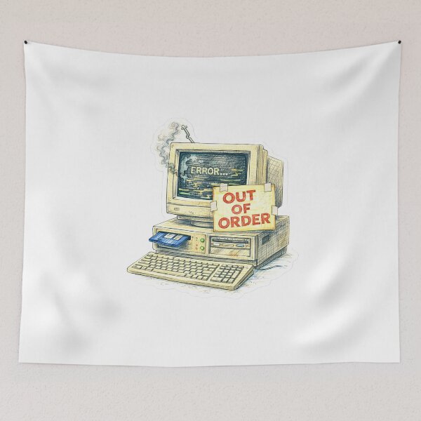Item preview, Out of Order Floppy Disk Computer – Retro PC Sticker designed and sold by Felixuss.