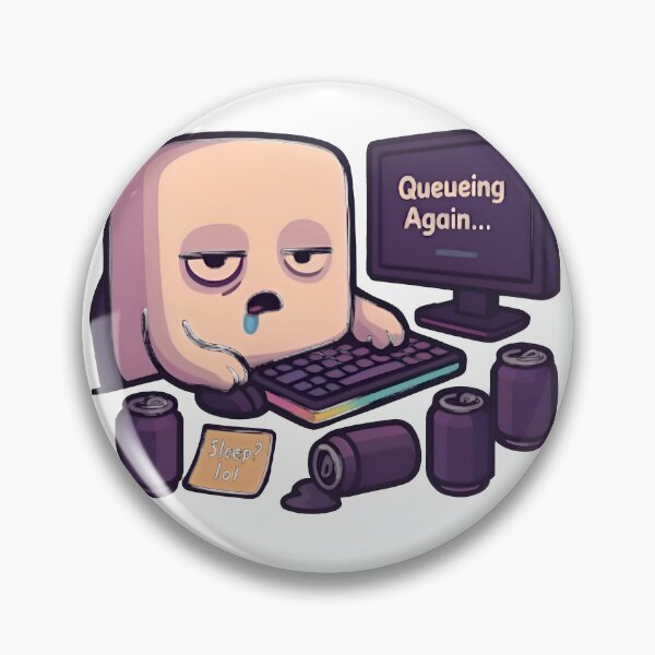 Item preview, Queueing Again Sleep lol Funny Notch Style Programmer Humor T-Shirt designed and sold by Zenith Design.