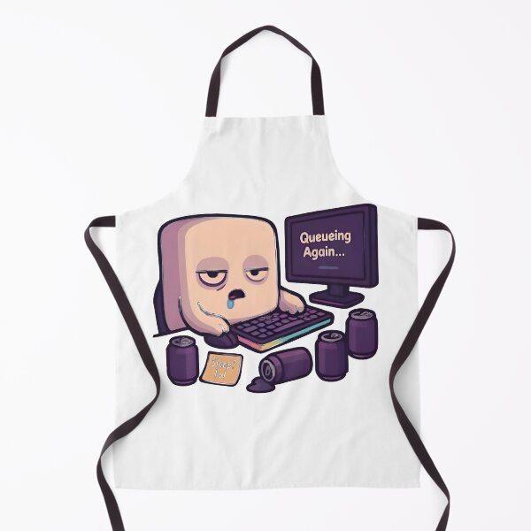 Item preview, Queueing Again Sleep lol Funny Notch Style Programmer Humor T-Shirt designed and sold by Zenith Design.
