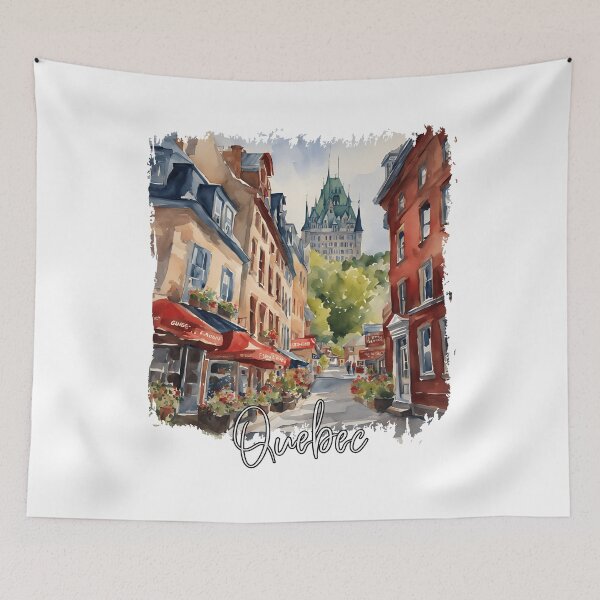Item preview, Quebec, Canada, watercolor of Quebec designed and sold by Dressyourflag.
