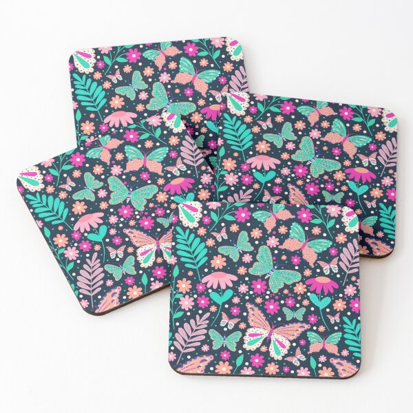 Item preview, Butterflies Vivid Floral pattern  designed and sold by augustinet.