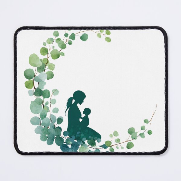 Item preview, Motherhood Silhouette Watercolor Eucalyptus Mother's Day designed and sold by BigStar-Cart.