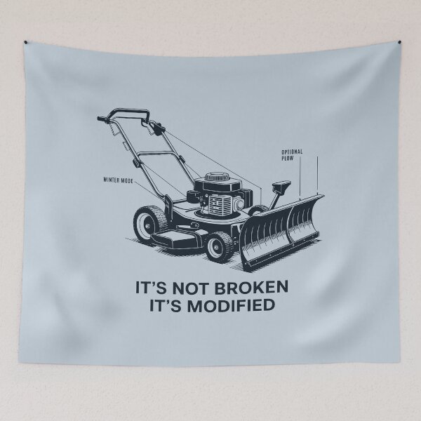 Item preview, Winter Mode Lawn Mower Optional Plow Funny Modification Design designed and sold by SplashTastic.