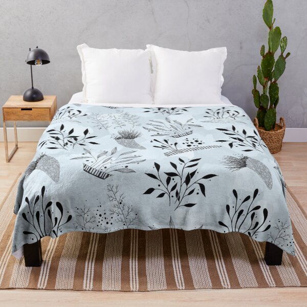 Item preview, Light Blue Botanical Linework Pattern – Contemporary Interior Design designed and sold by CMF Designs.