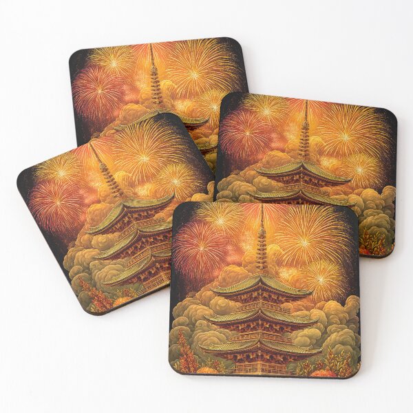 Item preview, Pagoda with Fireworks and Clouds designed and sold by PetsArt.