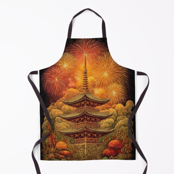 Item preview, Pagoda with Fireworks and Clouds designed and sold by PetsArt.