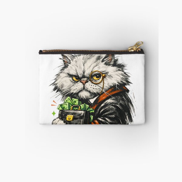 Item preview, Sir Reginald Fluff Audit Your Treats Funny Financial Cat Art - Grumpy Persian Cat Accountant Tax Evader in Smoking Jacket and Monocle - Sarcastic Business Humor Wall Art and Apparel designed and sold by Vivaan Studio.