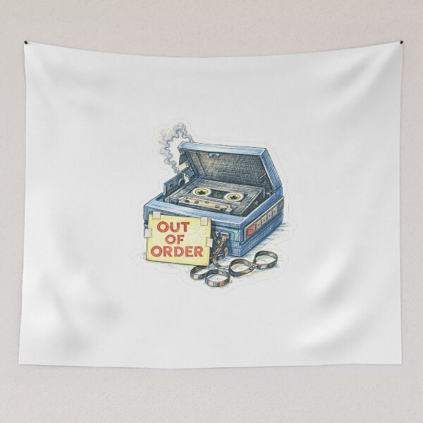Item preview, Out of Order Cassette Player – Retro Music Sticker designed and sold by Felixuss.