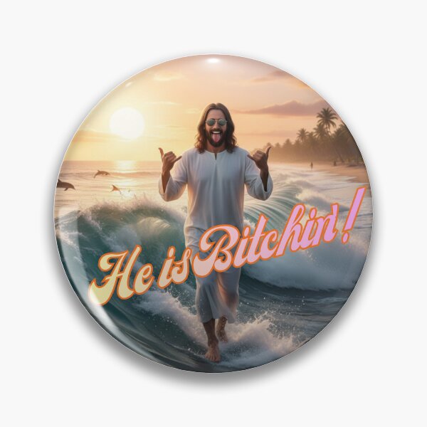 Item preview, HE IS BITCHIN'! ~ Hang Loose Jesus Circle ~ HAPPY EASTER! designed and sold by TheLastGarden.