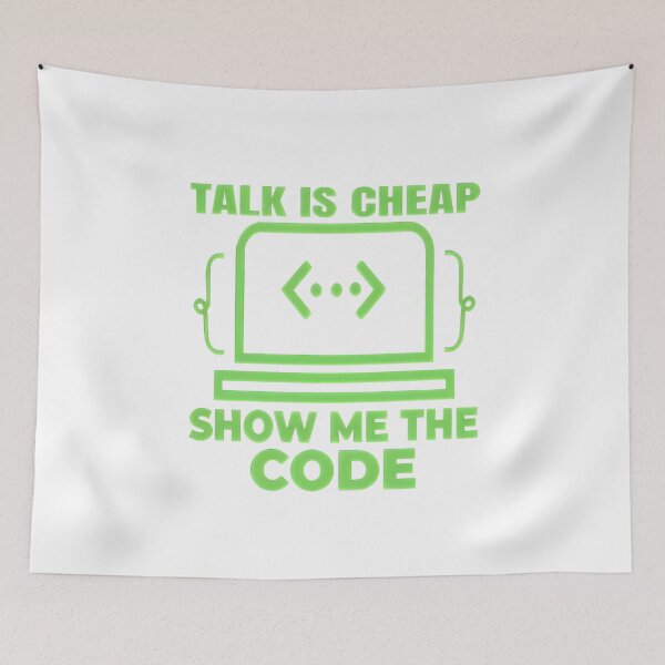 Item preview, Talk Is Cheap Show Me The Code Linus Torvalds Notch Style Programmer T-Shirt designed and sold by Zenith Design.