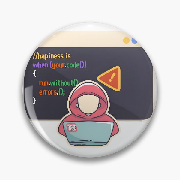 Item preview, Happiness Is When Your Code Runs Without Errors Notch Style Programmer T-Shirt designed and sold by Zenith Design.