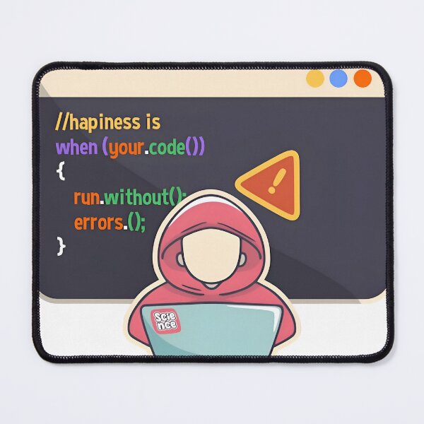 Item preview, Happiness Is When Your Code Runs Without Errors Notch Style Programmer T-Shirt designed and sold by Zenith Design.