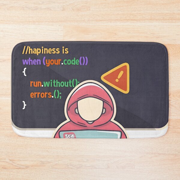Item preview, Happiness Is When Your Code Runs Without Errors Notch Style Programmer T-Shirt designed and sold by Zenith Design.