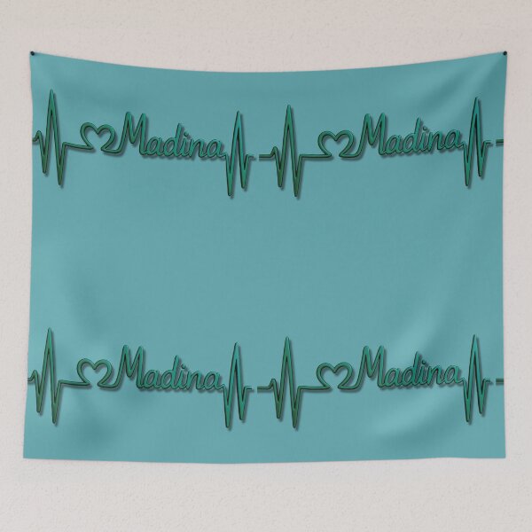 Item preview, Madina Heartbeat Line (V.8) – Islamic City Love Typography Design designed and sold by D-Islamic.