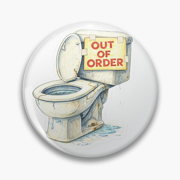 Item preview, Out of Order Toilet – Broken Bathroom Sticker designed and sold by Felixuss.