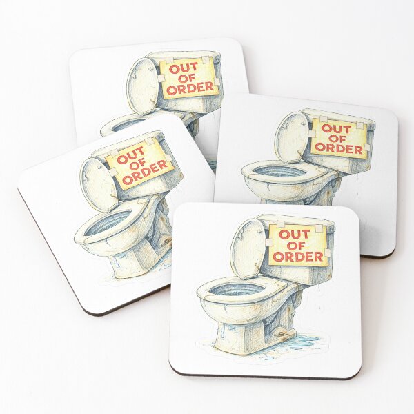 Item preview, Out of Order Toilet – Broken Bathroom Sticker designed and sold by Felixuss.