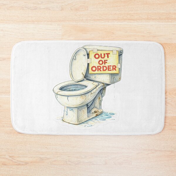 Item preview, Out of Order Toilet – Broken Bathroom Sticker designed and sold by Felixuss.