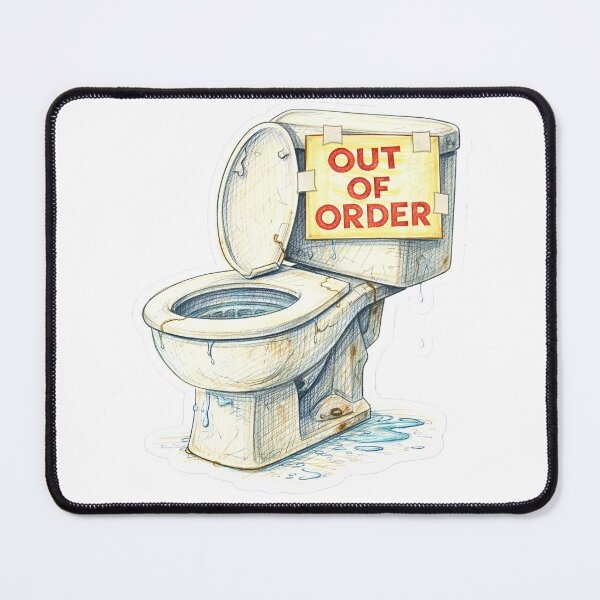 Item preview, Out of Order Toilet – Broken Bathroom Sticker designed and sold by Felixuss.